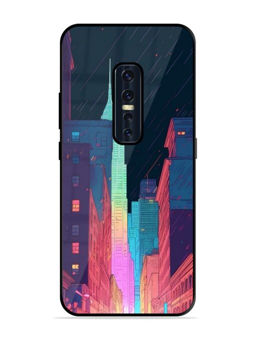 Minimal City Art Glossy Metal Phone Cover for Vivo V17 Pro