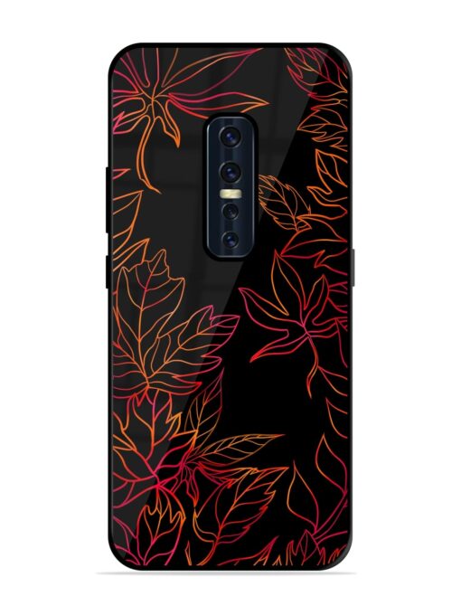 Red Floral Pattern Glossy Metal Phone Cover for Vivo V17 Pro Zapvi