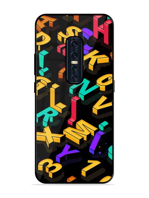 Seamless Pattern With Letters Glossy Metal Phone Cover for Vivo V17 Pro Zapvi