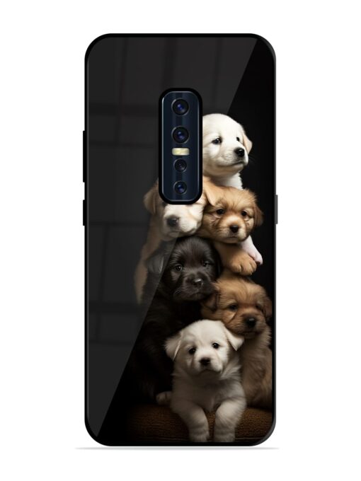 Cute Baby Dogs Glossy Metal Phone Cover for Vivo V17 Pro Zapvi