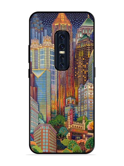 Cityscapes Art Glossy Metal Phone Cover for Vivo V17 Pro Zapvi