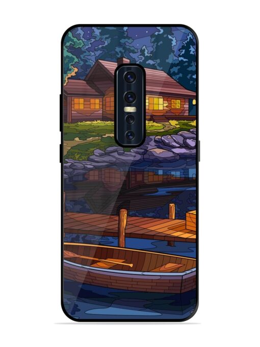 Village Night Scene Glossy Metal Phone Cover for Vivo V17 Pro Zapvi