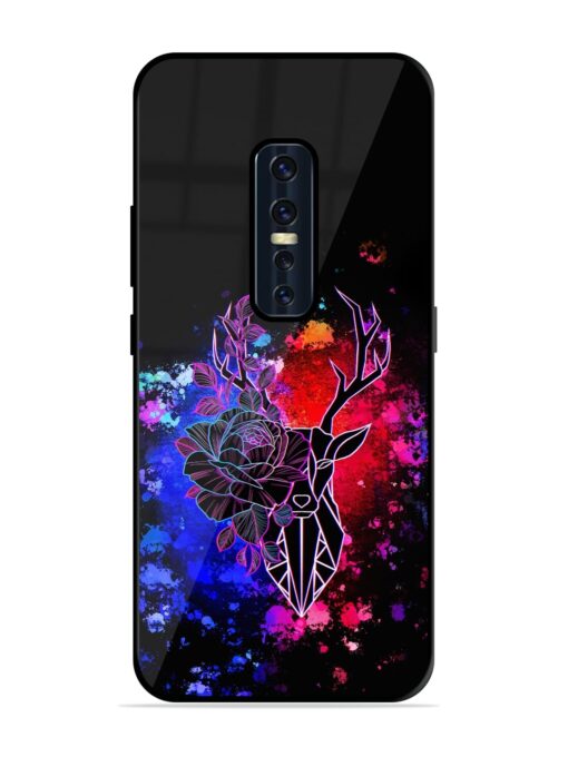 Floral Deer Art Glossy Metal Phone Cover for Vivo V17 Pro Zapvi