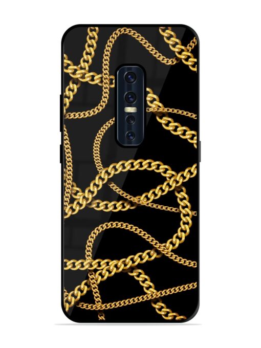 Decorative Golde Chain Glossy Metal Phone Cover for Vivo V17 Pro Zapvi