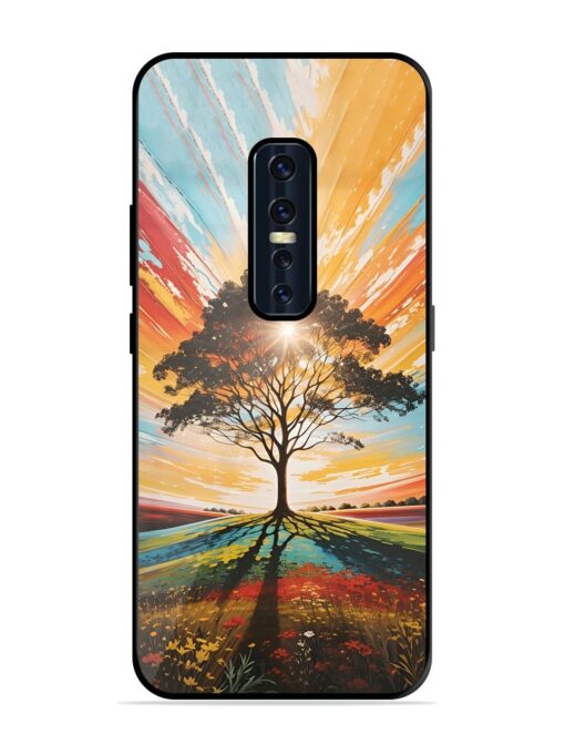 Abstract Tree Colorful Art Glossy Metal Phone Cover for Vivo V17 Pro Zapvi