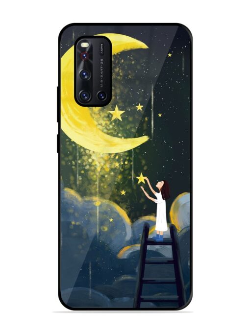 Moonlight Healing Night Illustration Glossy Metal TPU Phone Cover for Vivo V19 Zapvi