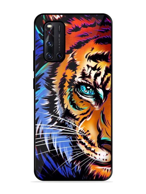 Colorful Lion Art Glossy Metal Phone Cover for Vivo V19