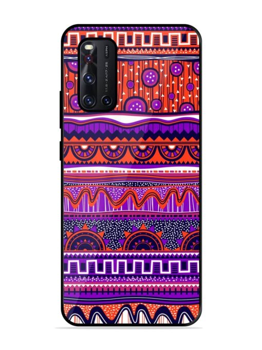 Ethnic Seamless Pattern Glossy Metal TPU Phone Cover for Vivo V19 Zapvi