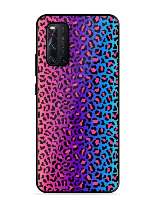 Colorful Leopard Seamless Glossy Metal Phone Cover for Vivo V19 Zapvi