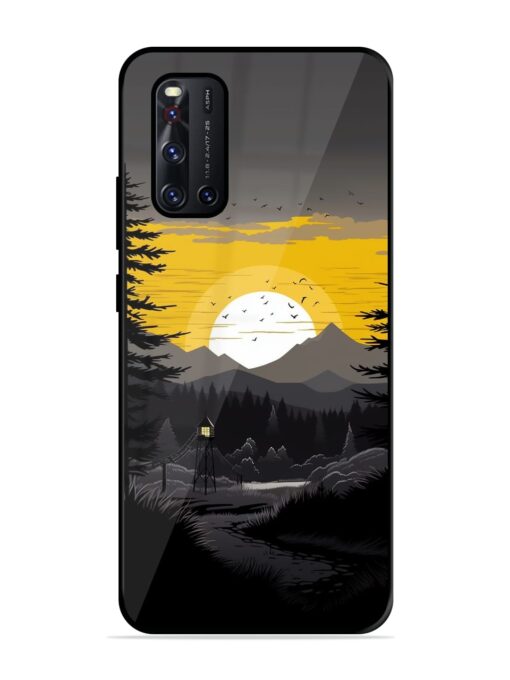 Sunset Vector Glossy Metal Phone Cover for Vivo V19 Zapvi