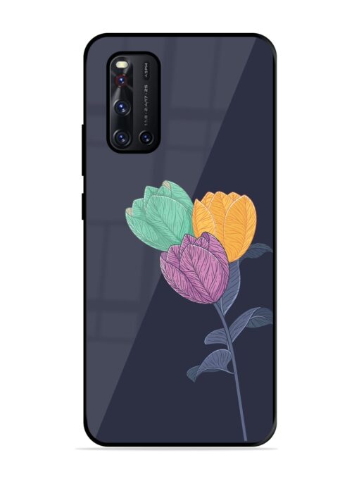 Flower Vector Glossy Metal Phone Cover for Vivo V19