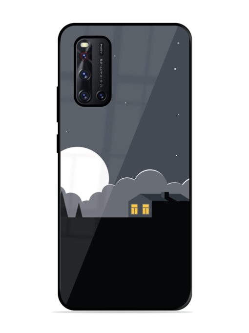 Full Moon Vector Art Glossy Metal Phone Cover for Vivo V19