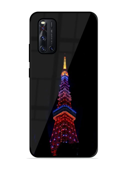 Eiffel Tower Night View Glossy Metal Phone Cover for Vivo V19