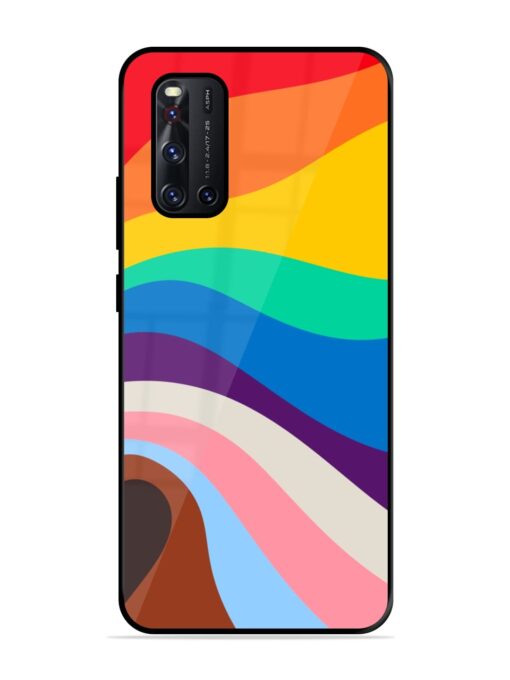 Minimal Pride Art Glossy Metal Phone Cover for Vivo V19