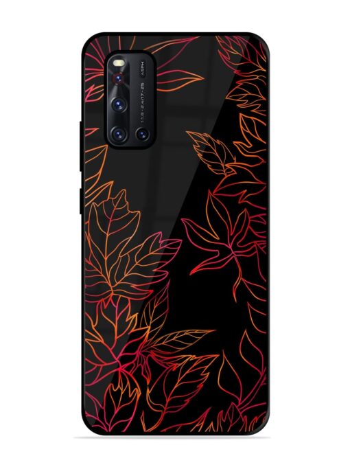 Red Floral Pattern Glossy Metal Phone Cover for Vivo V19