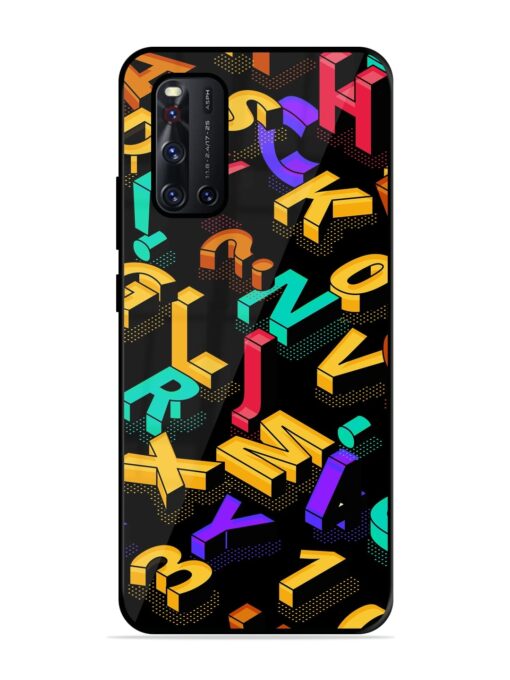 Seamless Pattern With Letters Glossy Metal Phone Cover for Vivo V19 Zapvi