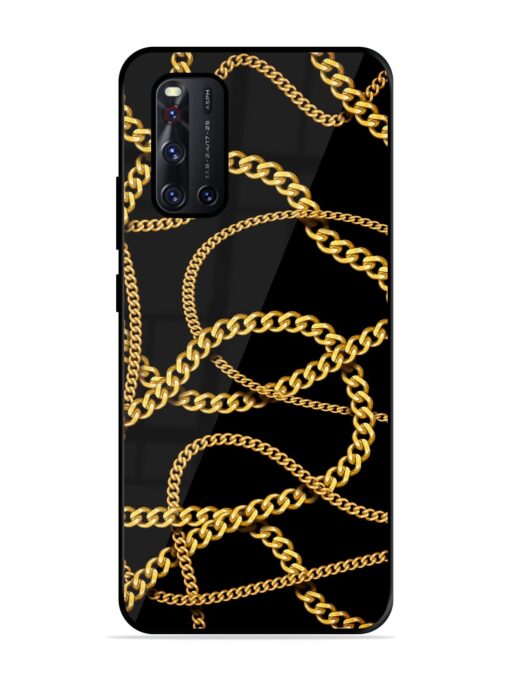 Decorative Golde Chain Glossy Metal Phone Cover for Vivo V19