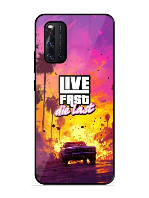 Live Fast Glossy Metal Phone Cover for Vivo V19 Zapvi