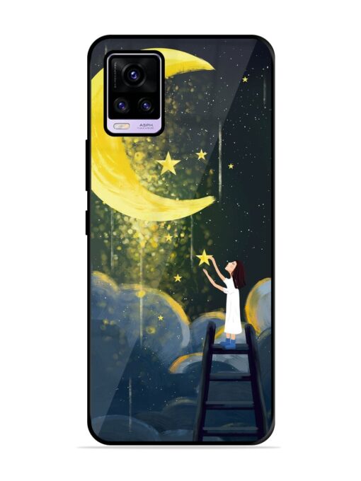 Moonlight Healing Night Illustration Glossy Metal TPU Phone Cover for Vivo V20 Zapvi