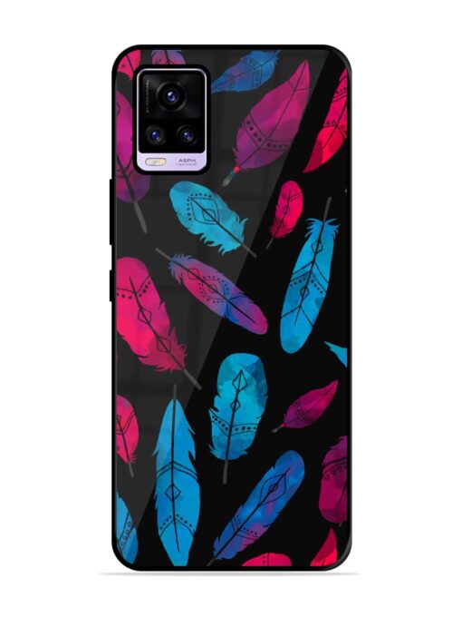 Feather Art Glossy Metal Phone Cover for Vivo V20 Zapvi