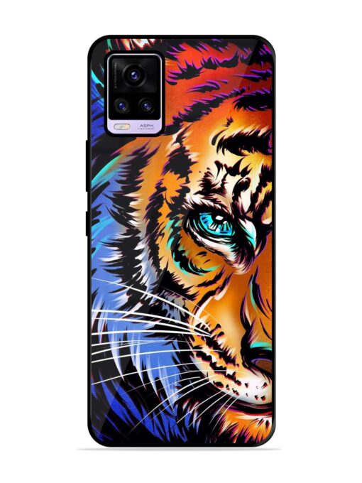 Colorful Lion Art Glossy Metal Phone Cover for Vivo V20 Zapvi