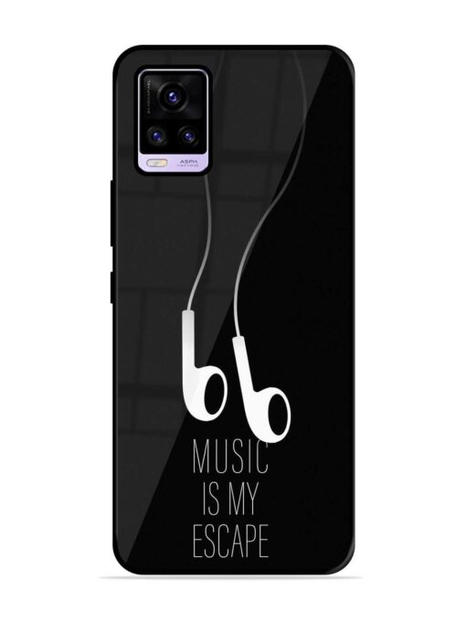 Music Is My Escape Glossy Metal Phone Cover for Vivo V20 Zapvi