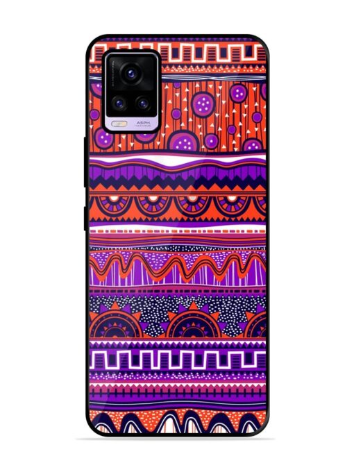 Ethnic Seamless Pattern Glossy Metal TPU Phone Cover for Vivo V20 Zapvi