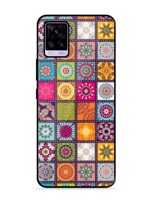 Seamless Pattern Vintage Glossy Metal Phone Cover for Vivo V20 Zapvi