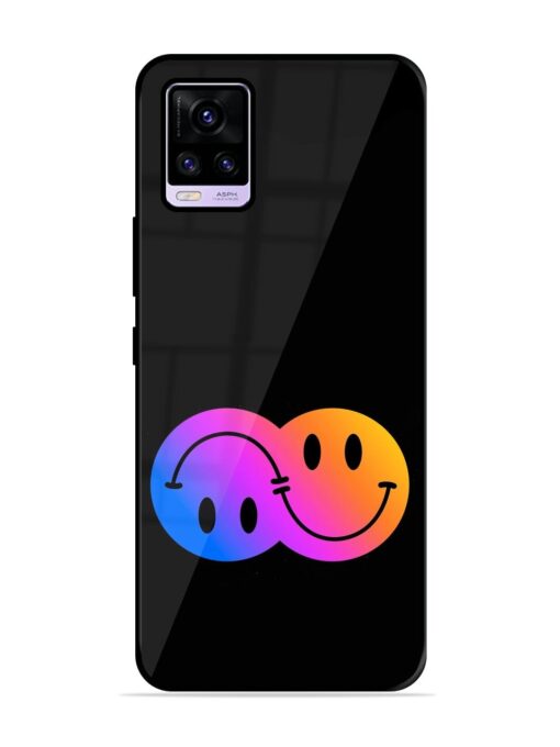 Gradient Smile Art Glossy Metal TPU Phone Cover for Vivo V20 Zapvi