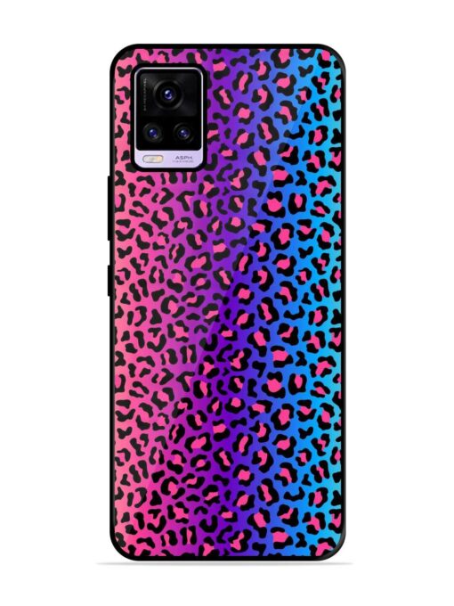 Colorful Leopard Seamless Glossy Metal Phone Cover for Vivo V20 Zapvi