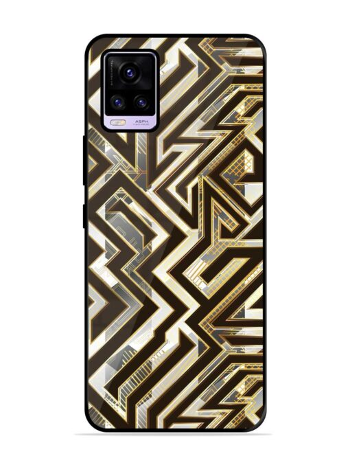 Technology Geometric Seamless Glossy Metal Phone Cover for Vivo V20 Zapvi