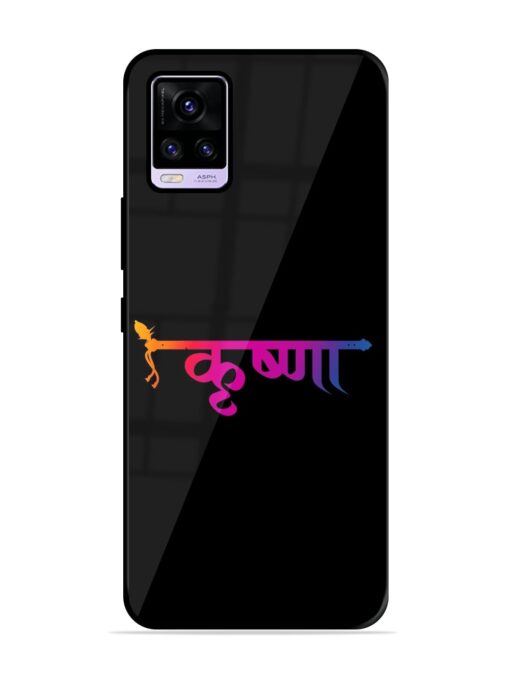 Krishna Typo Glossy Metal Phone Cover for Vivo V20 Zapvi