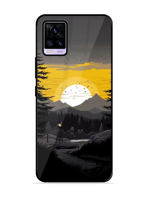 Sunset Vector Glossy Metal Phone Cover for Vivo V20 Zapvi