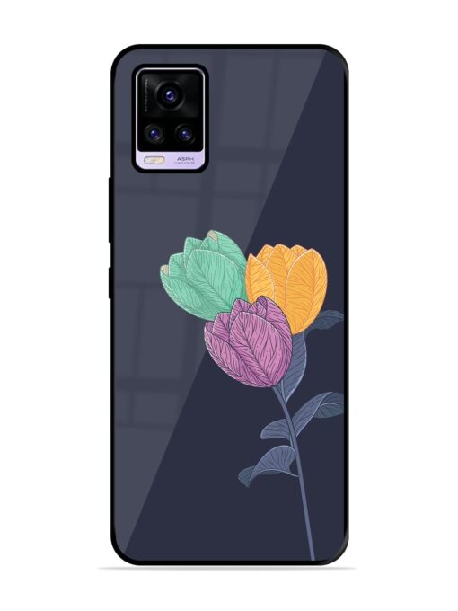 Flower Vector Glossy Metal Phone Cover for Vivo V20 Zapvi