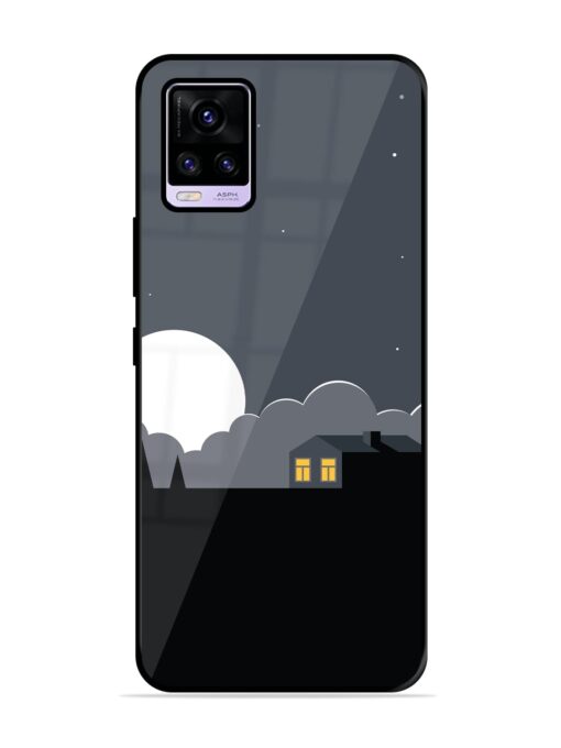 Full Moon Vector Art Glossy Metal Phone Cover for Vivo V20 Zapvi