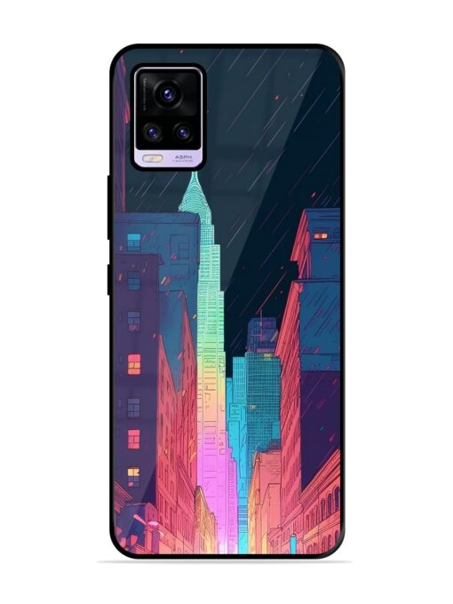 Minimal City Art Glossy Metal Phone Cover for Vivo V20 Zapvi