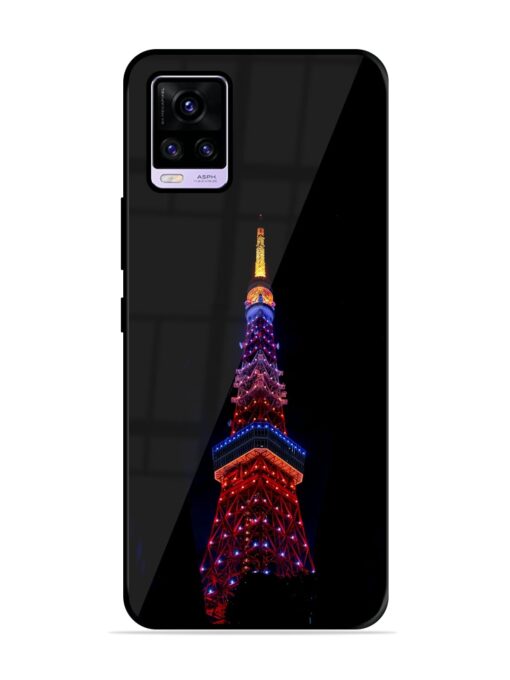 Eiffel Tower Night View Glossy Metal Phone Cover for Vivo V20 Zapvi