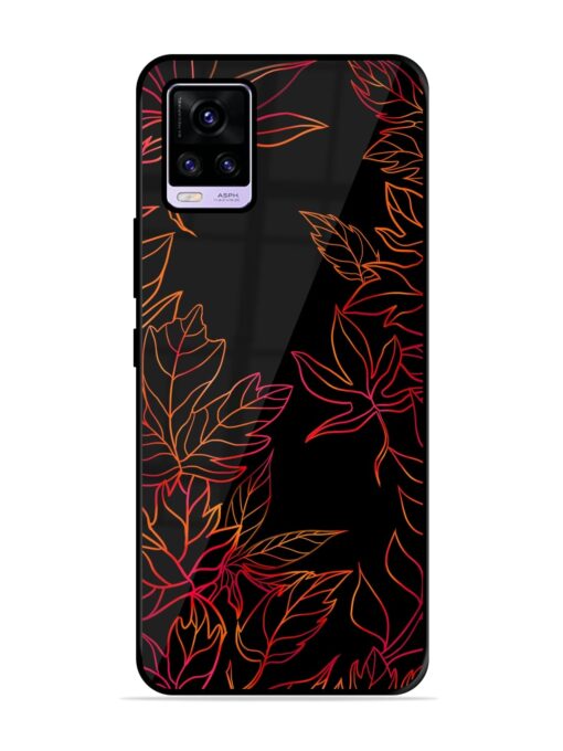 Red Floral Pattern Glossy Metal Phone Cover for Vivo V20 Zapvi