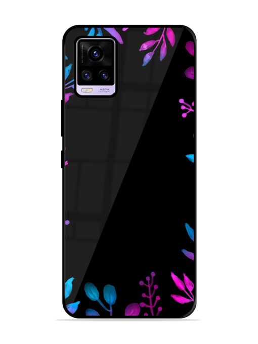 Flower Pattern Watercolor Glossy Metal Phone Cover for Vivo V20 Zapvi