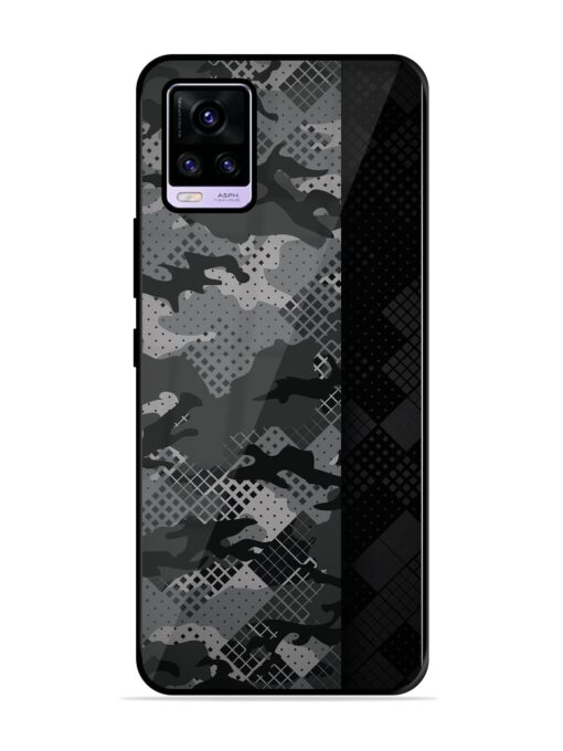 Dark Camouflage Glossy Metal Phone Cover for Vivo V20 Zapvi