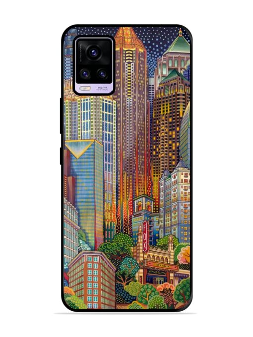 Cityscapes Art Glossy Metal Phone Cover for Vivo V20 Zapvi