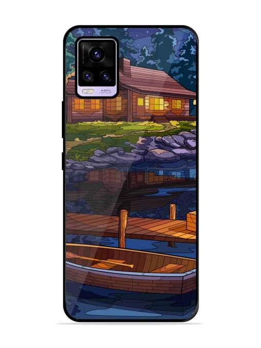 Village Night Scene Glossy Metal Phone Cover for Vivo V20 Zapvi