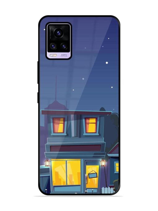 Vector Night House Glossy Metal Phone Cover for Vivo V20 Zapvi