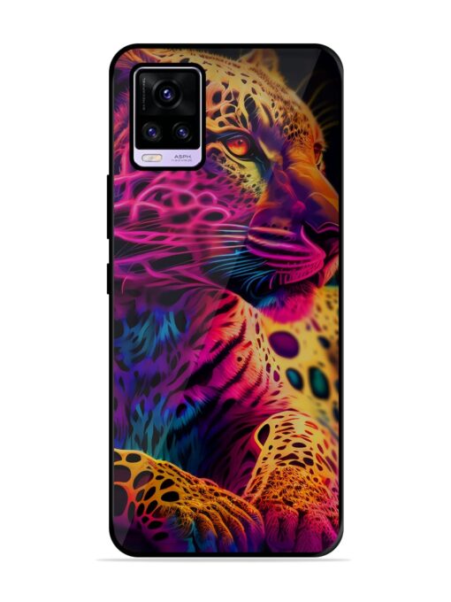 Leopard Art Glossy Metal Phone Cover for Vivo V20 Zapvi