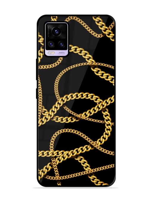 Decorative Golde Chain Glossy Metal Phone Cover for Vivo V20 Zapvi