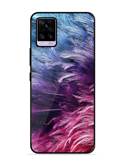 Light Grey Feather Background Glossy Metal Phone Cover for Vivo V20 Pro Zapvi