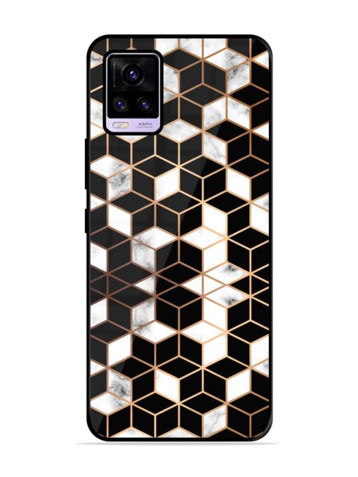 Vector Marble Texture Glossy Metal Phone Cover for Vivo V20 Pro Zapvi