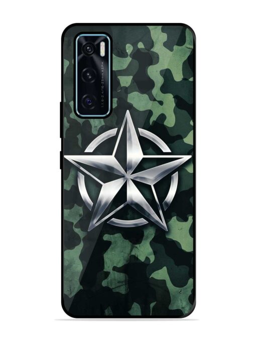 Indian Army Star Design Glossy Metal Phone Cover for Vivo V20 Se Zapvi