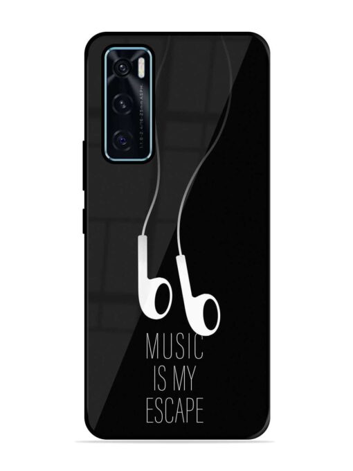 Music Is My Escape Glossy Metal Phone Cover for Vivo V20 Se Zapvi