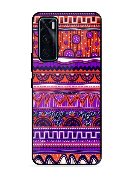 Ethnic Seamless Pattern Glossy Metal TPU Phone Cover for Vivo V20 Se Zapvi